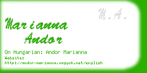 marianna andor business card